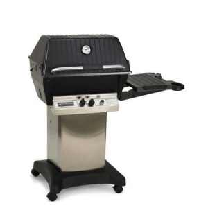 Broilmaster Premium Natural Gas Grill Package with Stainless Steel Cart Side Shelf - All