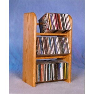 Solid Oak 3 Row Dowel Cd Rack Model 304 - All