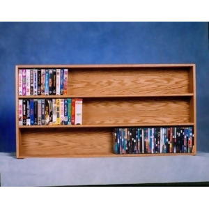 Solid Oak Wall or Shelf Mount Dvd/vhs tape/Book Cabinet Model 308-4 Dvd-vhs - All