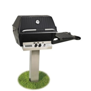 Broilmaster Natural Gas Grill Package with Stainless Steel In-Ground Post Side Shelf - All