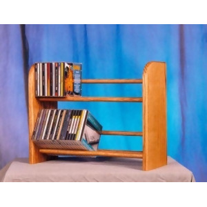 Solid Oak 2 Row Dowel Cd Rack Model 201-L - All