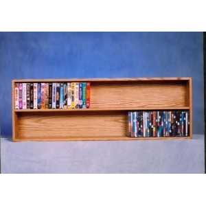Solid Oak Wall or Shelf Mount Dvd/vhs tape/Book Cabinet Model 208-4W - All