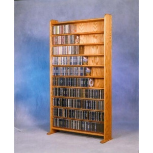 Solid Oak 10 Shelf Cd Cabinet - All