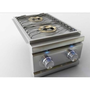 Stainless Steel Double Side Burner 1 000 BTUs with Led Lights-Propane - All