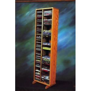 Solid Oak Tower for CD's and DVD's Model 211-4 Cd/dvd - All