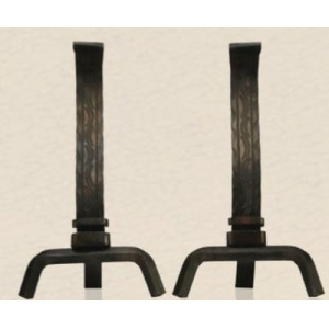 Decorative Forged Andirons Black - All