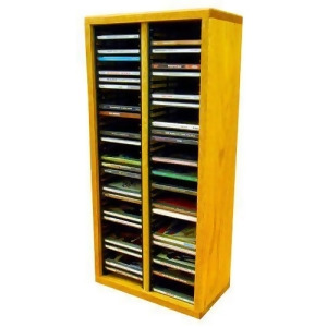 Solid Oak desktop or shelf Cd Cabinet- Honey Oak Model 209-2 - All