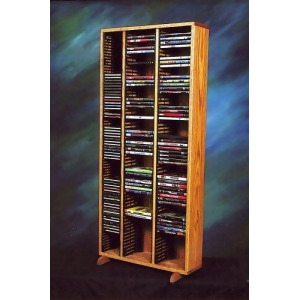 Solid Oak Tower for CD's and DVD's Model 313-4Cd/dvd - All