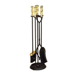 Brass Plated And Black 4 Tool Fire Set Model X830941 - All