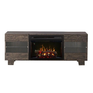 Max Media Console with Multi-fire logset firebox- elm brown - All