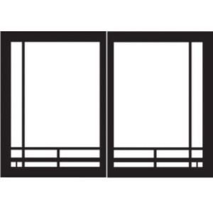 Mission Rectangle Door Set for Tahoe Deluxe Fireplaces Matte Black - All