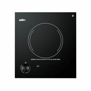 115V single burner cooktop in black ceramic glass made in Europe - All