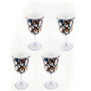 Acrylic Wine Glasses with Lids Set of Four - All