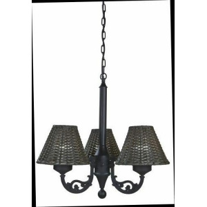 Versailles Chandelier 17750 with Black Body and Walnut Wicker Shades - All