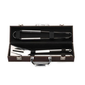 Geminis 4 Piece Bbq Tool Set with Wood Case - All