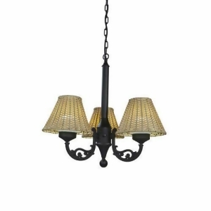 Versailles Chandelier 19750 with Black Body and Stone Wicker Shades - All
