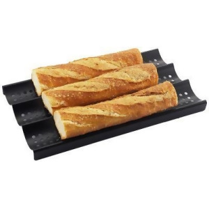 3-Loaf Nonstick Perforated Baguette French Bread Pan - All