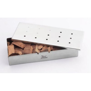 Stainless Steel Wood Chip Smoker Box for Charcoal or Gas Grill - All
