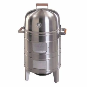 Stainless Steel Charcoal Water Smoker with 2 Levels of Cooking Surface - All