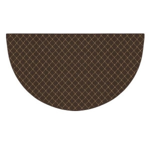 100% Olefin Trellis Half Round Rug Brown - All