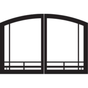 Mission Arch Door Set for Tahoe 42 Fireplaces Matte Black - All
