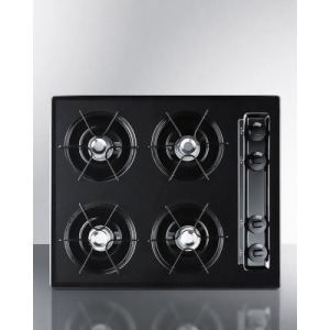 Summit 24 Cooktop with Four Burners Gas Spark Ignition Black - All