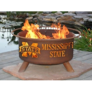Mississippi State Fire Pit by Patina Products 24 Cold Rolled Steel Rust Finish - All