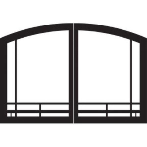 Mission Arch Door Set for Tahoe 32 Fireplaces Matte Black - All