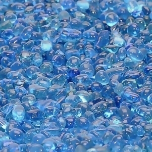 8 Pound Container 1/4 Electric Blue Glass Pebbles - All