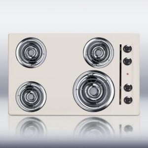 30 wide 220V electric cooktop in bisque porcelain finish - All