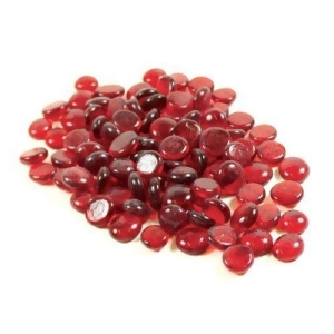 1 Pound Bag 3/4 Red Glass Flat Beads - All