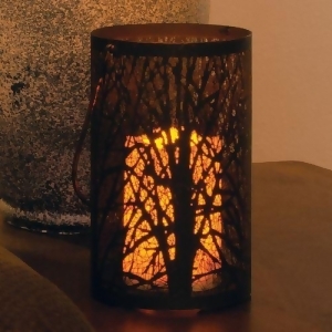 Arboretum 8 H Metal Cylinder Lantern with Tree Pattern - All Arboretum 8 H Metal Cylinder Lantern with Tree Pattern - All