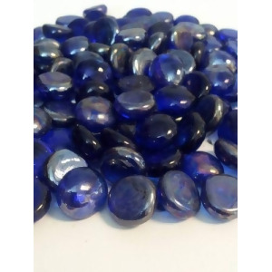 8 Pound Container 3/4 Dark Blue Metallic Glass Flat Beads - All
