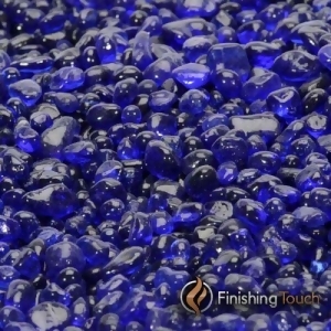 8 Pound Container 1/4 Sapphire Glass Pebbles - All