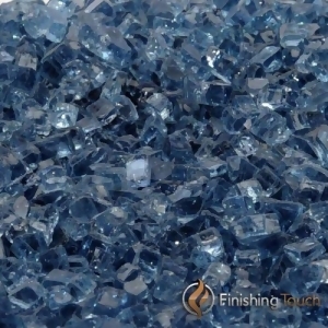 8 Pound Container of 1/4 Blue Lagoon Fireglass - All