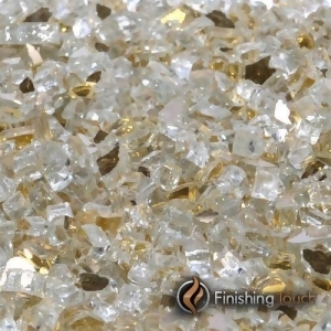 8 Pound Container of 1/4 Casino Gold Metallic Fireglass - All