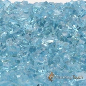 8 Pound Container of 1/4 Caribbean Blue Fireglass - All