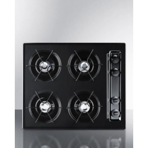Summit 24 Cooktop with Four Burners Battery Ignition Black - All