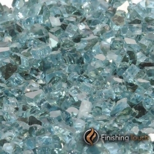 8 Pound Container of 1/4 Caribbean Blue Metallic Fireglass - All