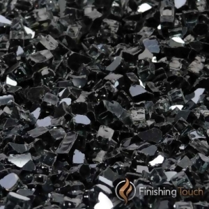 8 Pound Container of 1/4 Onyx Black Metallic Fireglass - All