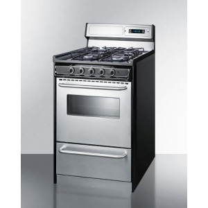 20 Wide Gas Range with Sealed Burners Stainless Doors Backguard - All