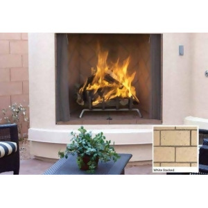 Superior 36 Masonry Outdoor Wood Fireplace w/Ivory Full Stacked Liner - All