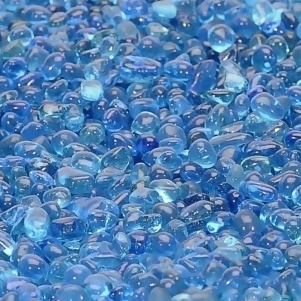 1 Pound Bag 1/4 Electric Blue Glass Pebbles - All