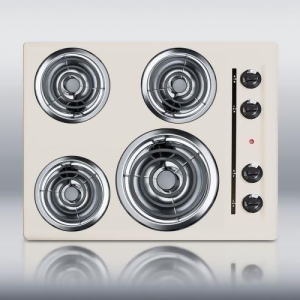 24 wide 220V electric cooktop in bisque porcelain finish - All