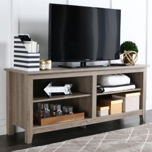 58 Wood Tv Media Stand Storage Console Driftwood - All