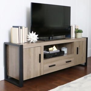 60 Wood Media Tv Stand Storage Console- Driftwood - All