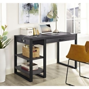 Home Office 48 Wood Storage Computer Desk Charcoal - All