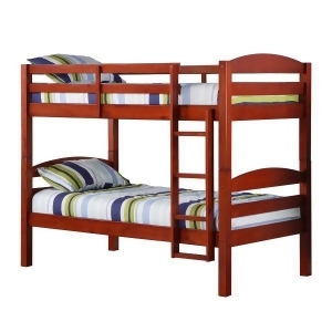 Solid Wood Twin over Twin Bunk Bed Cherry - All