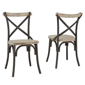 Reclaimed Wood Industrial Metal Dining Chairs Set of 2 - All
