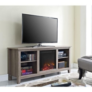 58 Wood Tv Stand Console with Fireplace Driftwood - All